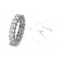 Endless: Awe Unspeakable Beauty Seamless Circle of Well-Cut Asscher Cut Bar Set Diamond Eternity Band