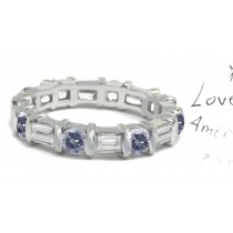 Premier Colored Diamonds Designer Collection - Voilet Colored Diamonds & White Diamonds Fancy Voilet Diamond Eternity Rings