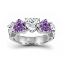 Very Popular For Long Purple Sapphire & Diamond Ring