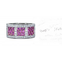 Purple Sapphire & Diamond Eternity Anniversary Band