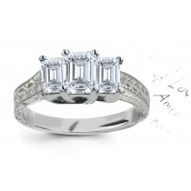Three Stone Diamond Filigree Ring: View Diamond Ring Details