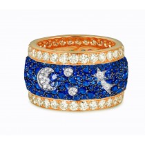 Eternity Ring with Diamonds & Sapphires in Gold or Platinum