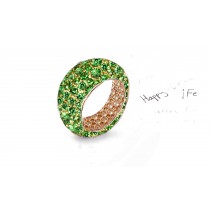 Fabulous Multi-Colored Diamonds & Precious Stones Eternity Band Rings