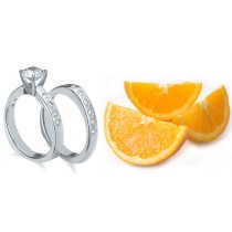 Pre-set Engagement Ring. Engagement Wedding Ring Matching Set. 