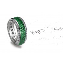 Strikingly Elegant: Micropavee Emerald Diamond Eternity Band