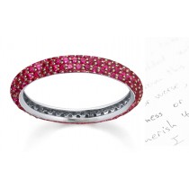 Sweet, Simple, Sensous & and Sleek Micropavee Ruby Wedding Ring