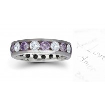 Designer Purple Diamond Wedding Bands