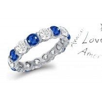 Bar Set Diamond & Sapphire Eternity Ring