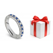 Micropavee Diamond & Sapphire Eternity Band