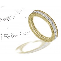 Stars in The Galaxy: This Hand Engraved Diamond Vintage Diamond Eternity Wedding Ring in Platinum