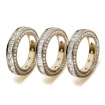 Love, Faith & Hope: The Princess Cut Diamond Eternity Band in Gold with Diamonds Radiate With Fire & Light