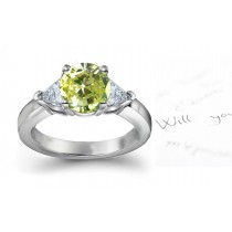 Green Diamond & White Diamond Fancy Rings