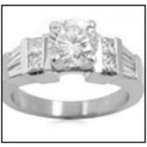 Pre-set Engagement Ring. Engagement Diamond Side Accent Platinum Ring. 
