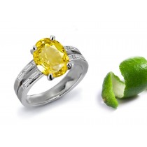 Amazing: Fine Designer Yellow Sapphire & Diamond Engagement Ring