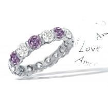 Premier Colored Diamonds Designer Collection - Pink Colored Diamonds & White Diamonds Fancy Pink Diamond Eternity Rings