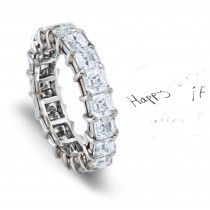 Dancing in the Light: Prong Set Asscher Cut Diamond Wedding Band in 1 to 4 carats tw Size 6