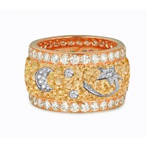 Eternity Ring with Diamonds & Sapphires in Gold or Platinum