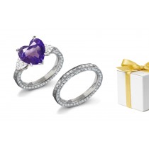 Romance: Engraved Pink Sapphire & White Diamond Ring