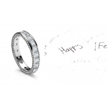 Purest Distillation: Modern Gold Princess Cut Diamond Wedding Ring Dressed in Love Diamonds