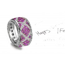 Purple Sapphire & Diamond Eternity Wedding Band