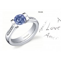 Exclusive Design Tension Set Jewelry: Tension Set Blue Diamond Rings