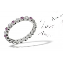 Premier Colored Diamonds Designer Collection - Pink Colored Diamonds & White Diamonds Fancy Pink Diamond Eternity Rings