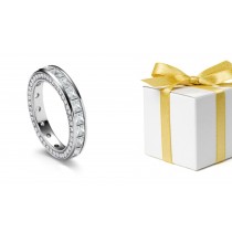 Pure Simple True Love: Vintage Style Princess Cut Diamond Wedding Ring, Diamond Sides in Gold