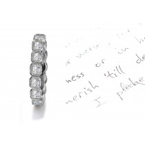 From The Heart: Asscher Cut Diamonds Precise Set in Octagonal Shaped Bezel 14k White Gold Settings