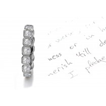 From The Heart: Asscher Cut Diamonds Precise Set in Octagonal Shaped Bezel 14k White Gold Settings