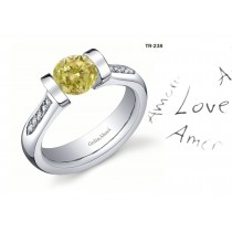 Exclusive Design Tension Set Jewelry: Tension Set Yellow Diamond Rings