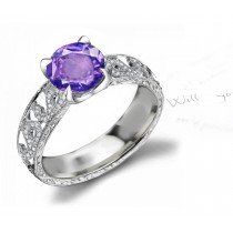 Finely Crafted Fine Deep Purple Sapphire Rings