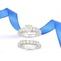 Pre-Set Engagement Ring Matching Wedding Band. 