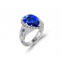 Delicate French Micro Pave Halo Rings Collection Featuring Vibrant Rainbow Colored Sapphires & Diamonds