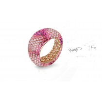 Fabulous Multi-Colored Diamonds & Precious Stones Eternity Band Rings