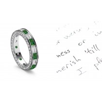Pristine Virtues: Baguette Diamond Emerald Eternity Side Diamond Ring