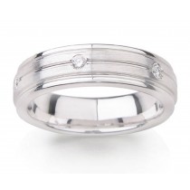 Glittering Mens Diamond Wedding Band in Platinum Ring Size 9 to 12