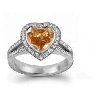 Heart Brown Diamond Designer Ring