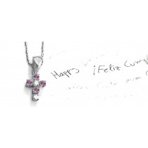 Premier Colored Diamonds Designer Collection - Pink Colored Diamonds & White Diamonds Cross Pink Diamond Pendant