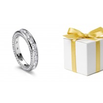 Twinking Sparkling Halos: View Diamond Wedding Ring Dressed With Small Diamonds on Both Sides of Platinum or Gold Ring
