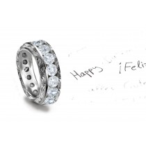 Elegant: Platinum Diamond Band with Circle of Sparkling Diamonds & Scrolling Motifs Size 6 with so much Awe