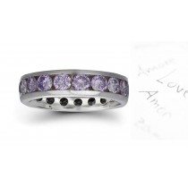 Designer Purple Diamond Wedding Bands