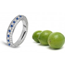 Micropavee Diamond & Sapphire Eternity Band