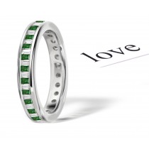 Classic Baguette Emerald & Diamond Eternity Band