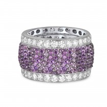 Channel Set, Prong & pave Diamonds & Colored Stones Eternity Band Rings Available in Gold or Platinum