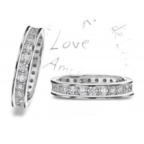 Glittering: Eternity Ring Channel & Shared Prong Set Diamond in Gold 2 mm Wide & 2 mm High 2.5 ctwt