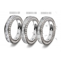The Garland: Finely Crafted Diamond Eternity Band with Diamonds & Diamond Halo on Sides