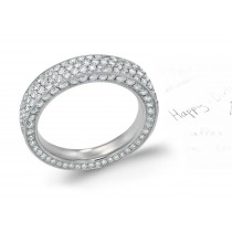 Cinco Micropavee Diamond Eternity Ring in Platinum & Gold Ladies Size 3 to 8