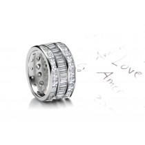 Asscher Cut & Round Diamond Triology Ring