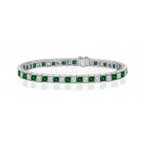 Premier Designer Colored Gemstone Jewelry Collection: New Emerald & Diamond Bracelet and Necklace