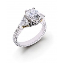 Platinum White Gold Engraved Filigree. View Engagement Setting